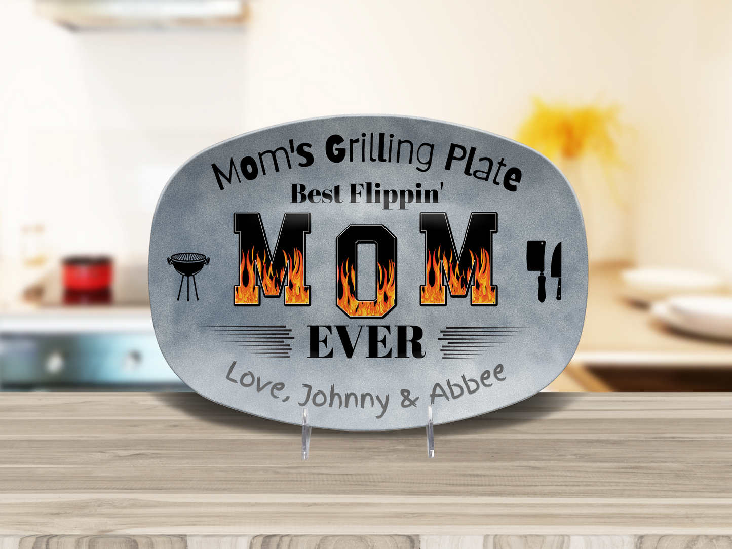 Mom’s BBQ Platter – Personalized Grilling Plate from Kids