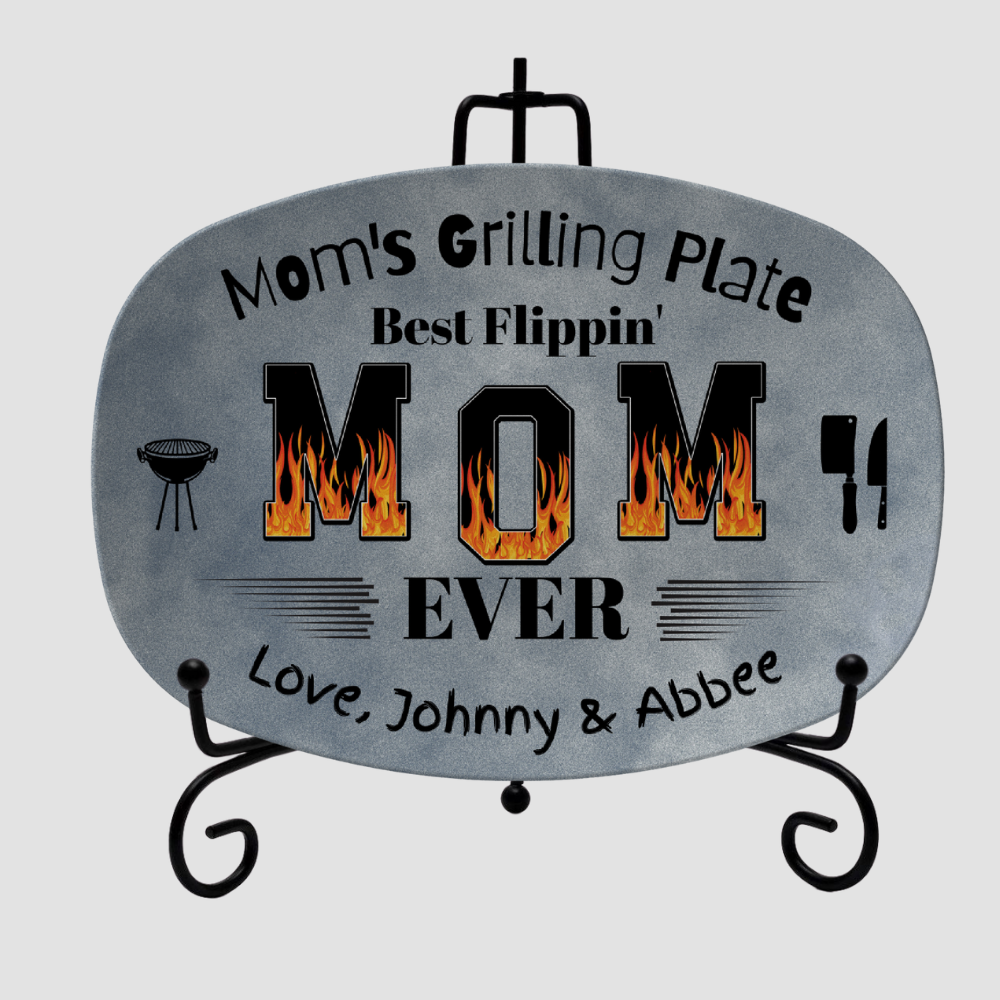 Mom’s BBQ Platter – Personalized Grilling Plate from Kids