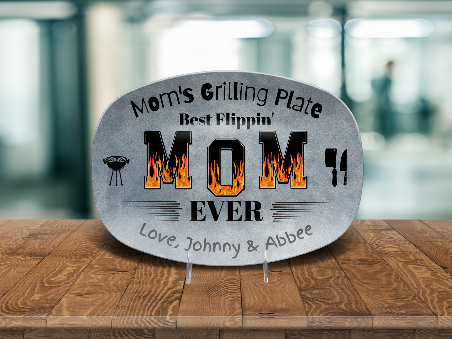 Mom’s BBQ Platter – Personalized Grilling Plate from Kids
