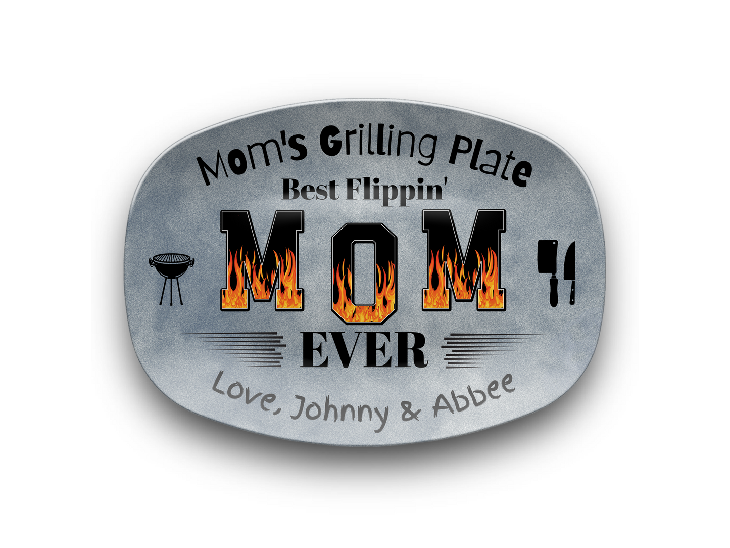 Mom’s BBQ Platter – Personalized Grilling Plate from Kids